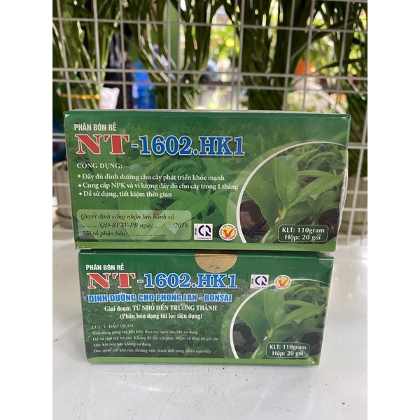 Phân bón rễ NT-1602.HK1 dạng túi lọc tiện lợi hộp 20 túi