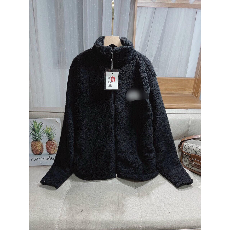 ÁO KHOÁT LÔNG CỪU DÁNG BOMBER HÀNG DÀY 2 LỚP LÓT LÔNG