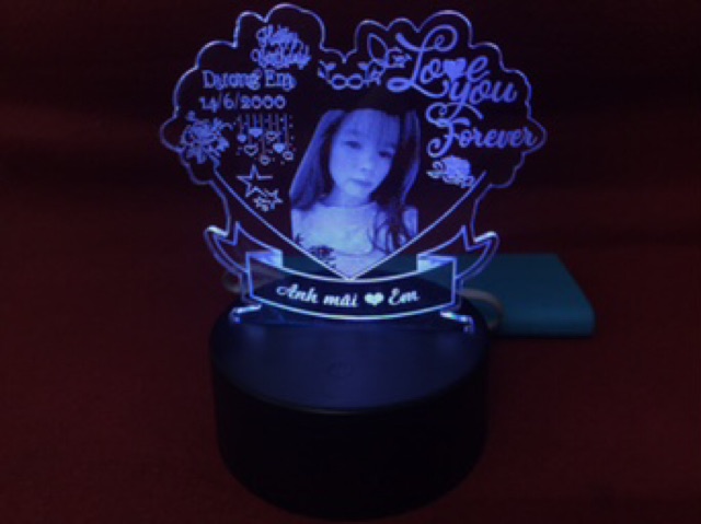 Đèn ngủ 3d led 16 màu khắc theo yêu cầu