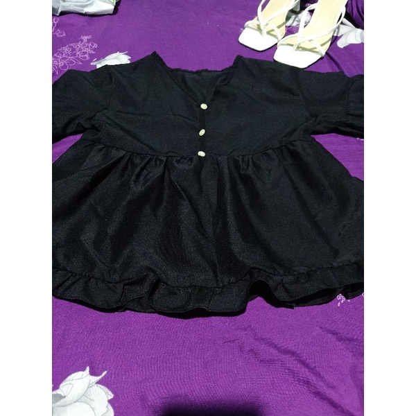 Áo baby doll đen