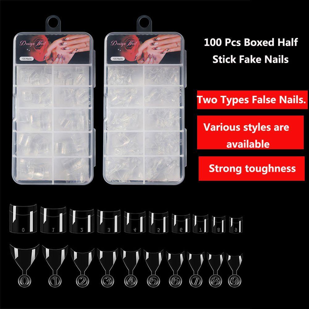 JARRED Bộ Móng Tay Giả Bán Nguyệt Tự Nối Dài Trang Trí Móng Tay