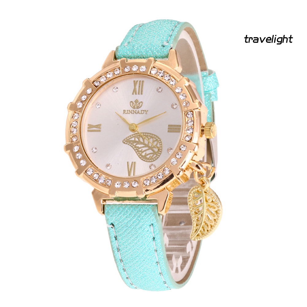 Đồng Hồ Số La Mã Dây Giả Da ĐíNh Đá ThờI Trang Cho Nữ