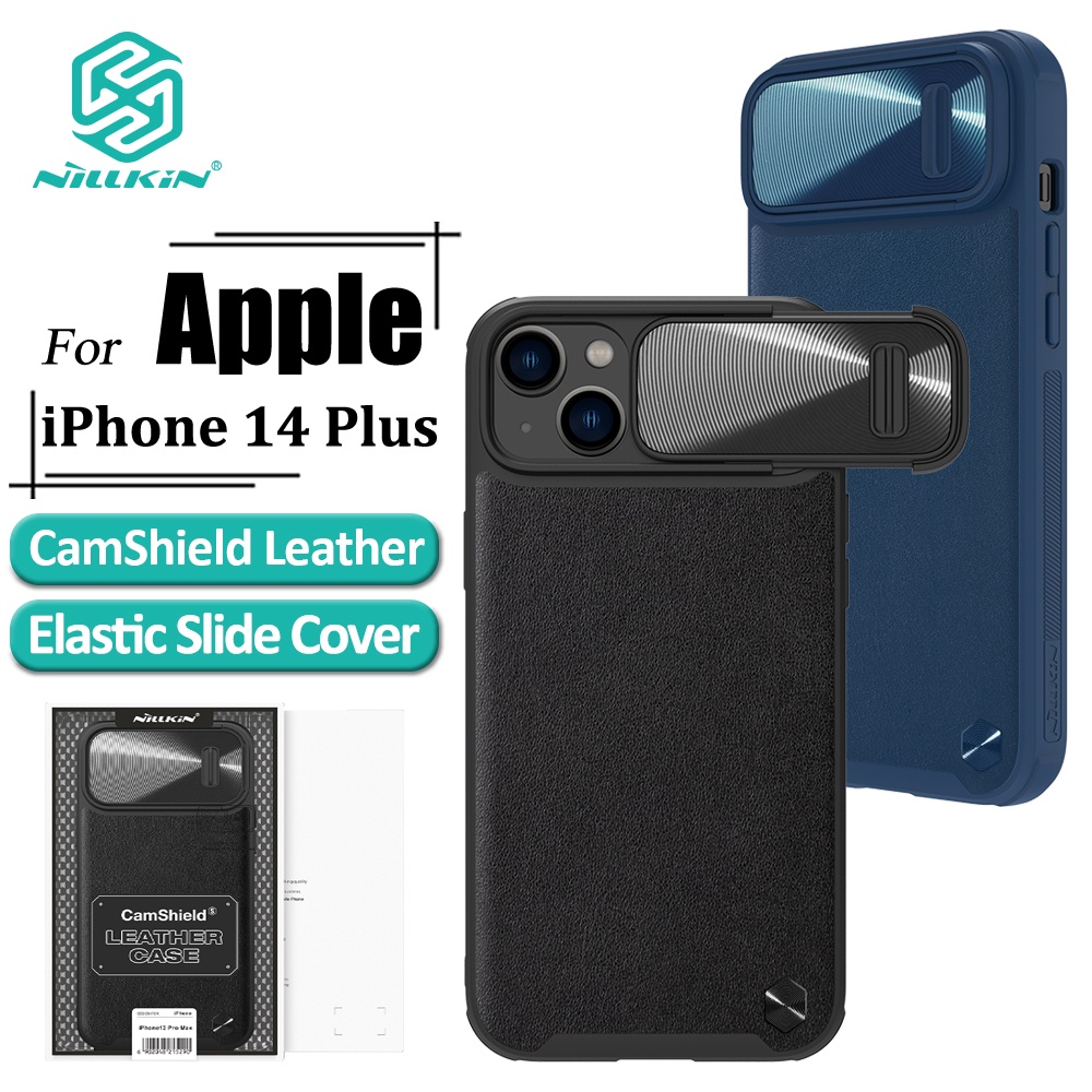 Ốp Điện Thoại Nillkin Bằng Da Chống Sốc Có Nắp Trượt Bảo Vệ Camera Cho iPhone 14 Plus