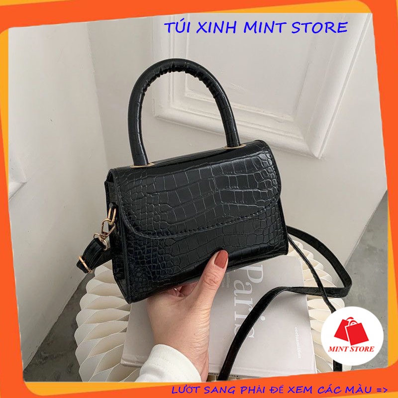 Túi xách nữ  MINT STORE  Túi đeo chéo đẹp vân rắn đi chơi cao cấp PK 412