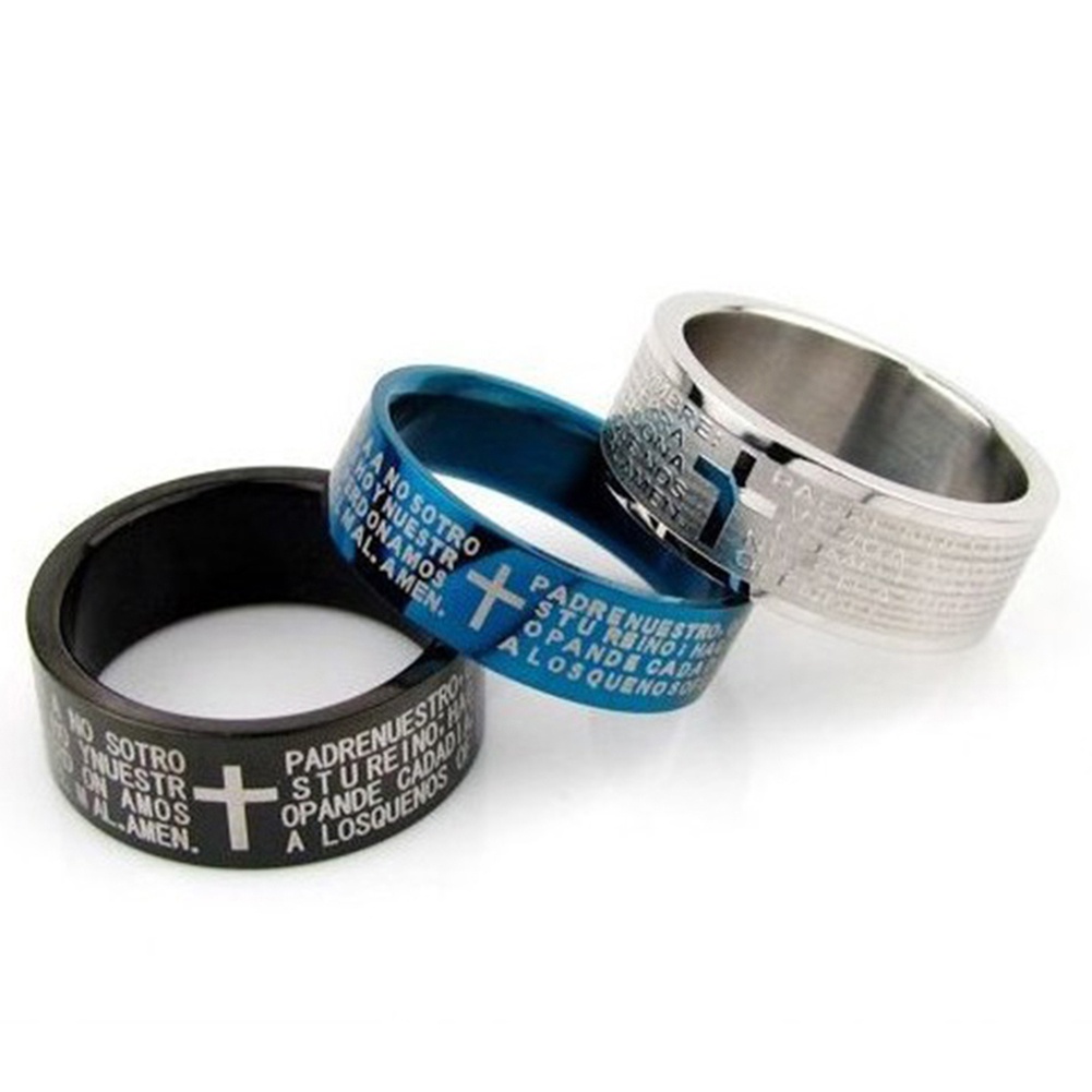 Nhẫn Thép Titan Khắc Chữ Thời Trang Cho Cặp Đôi