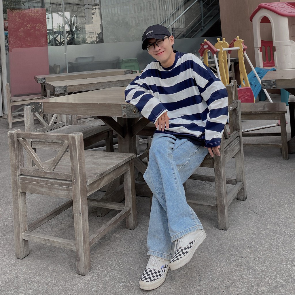 Áo ZOMBIE® Stripes Sweater In W/Blue