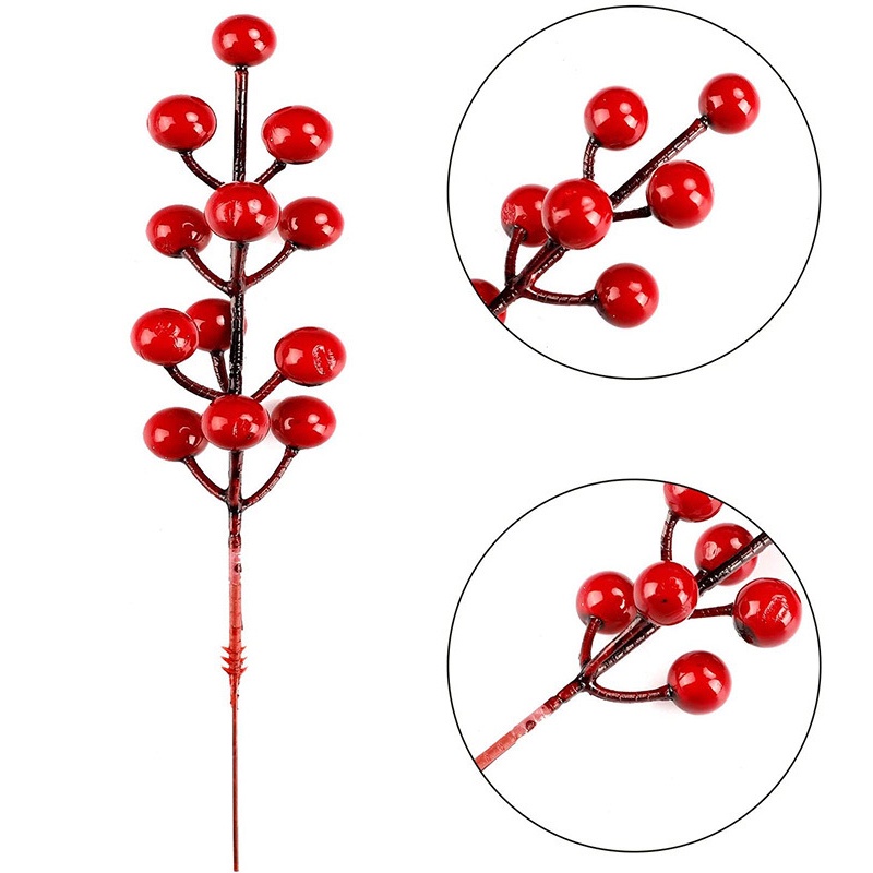 Set 5 Nhánh Berry Đỏ Nhân Tạo Trang Trí Giáng Sinh / Năm Mới