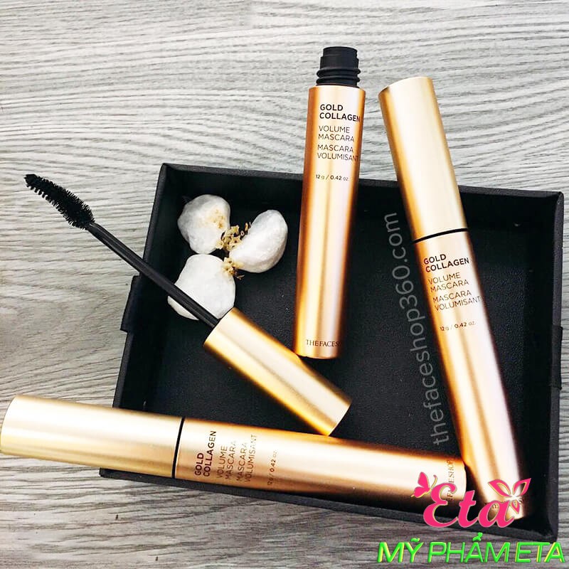 Mascara chuốt mi The Face Shop Gold Collagen Volume TFS Mascara dưỡng mi uốn cong