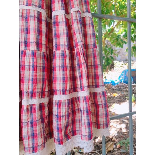 CHÂN VÁY XÔ NHẬT CA RÔ ĐỎ