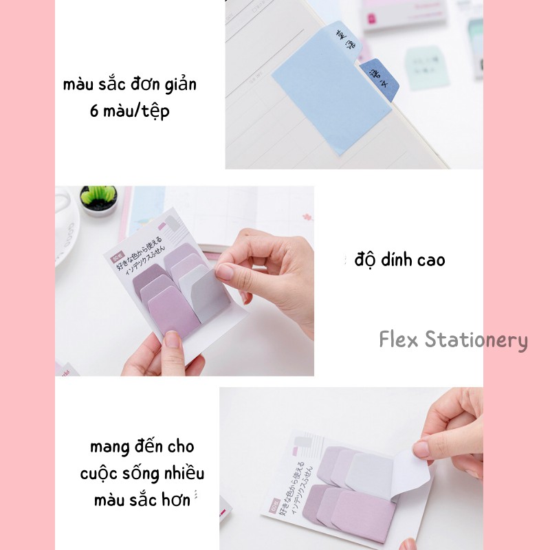 SET 60 TỜ GIẤY GHI CHÚ 2 MẶT TIỆN DỤNG MÀU GRADIENT TRANG TRÍ VĂN PHÒNG