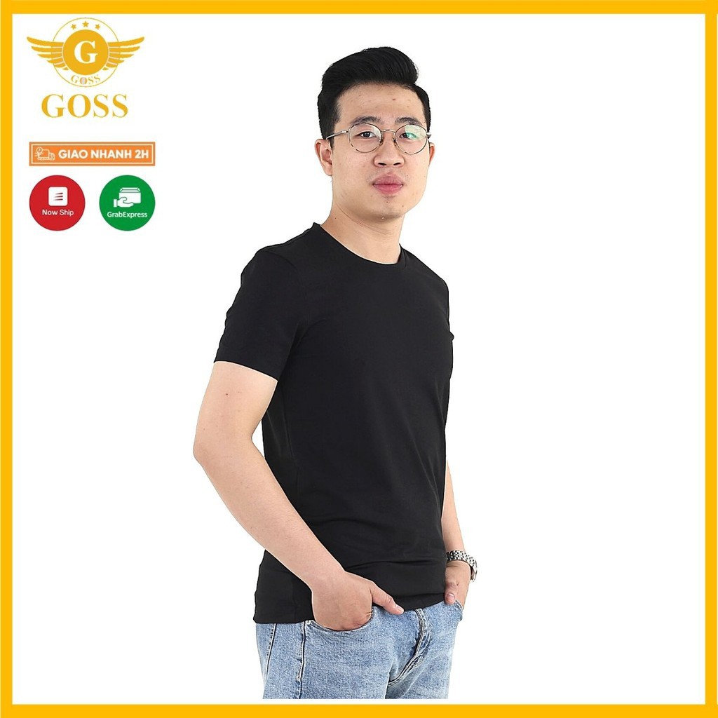 ⭐️HÀNG HIỆU⭐️Áo thun nam đen trơn - Áo phông nam  cổ tròn ngắn tay vải 100%cotton cao cấp mềm mịn, ôm body GOSS9947 ❕ '