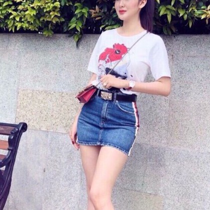 [FREESHIP 150K] Chân Váy Jeans Ngắn Thời Trang OHS4004