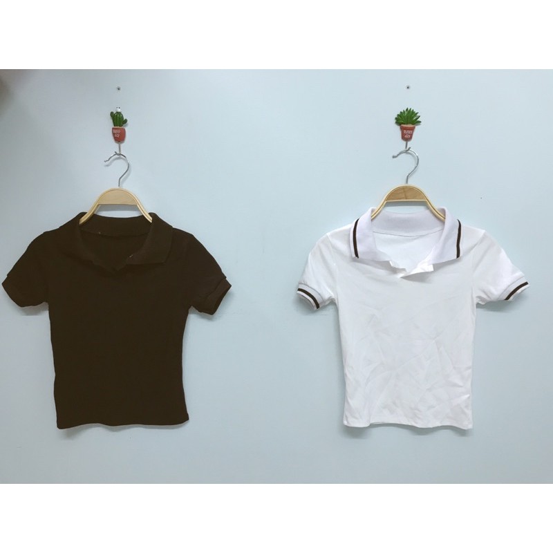 Áo polo croptop, áo cổ trụ trơn