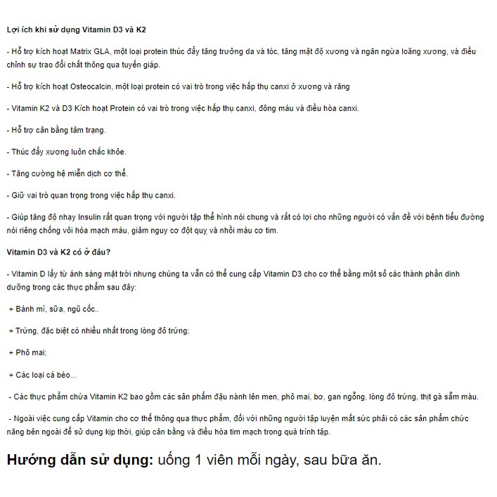 VEGAN - Vitamin D3 và K2 60 viên - Hỗ trợ xương khớp chắc khỏe