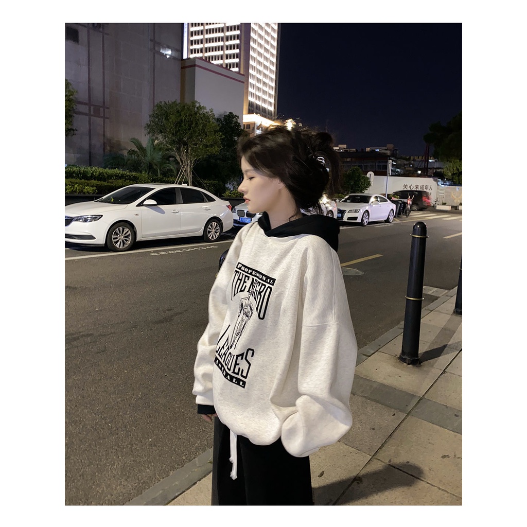 Áo hoodies có nón dài tay màu sắc thời trang nữ