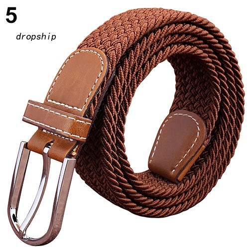 Thắt lưng vải canvas co giãn có khóa kim loại cho nam nữ