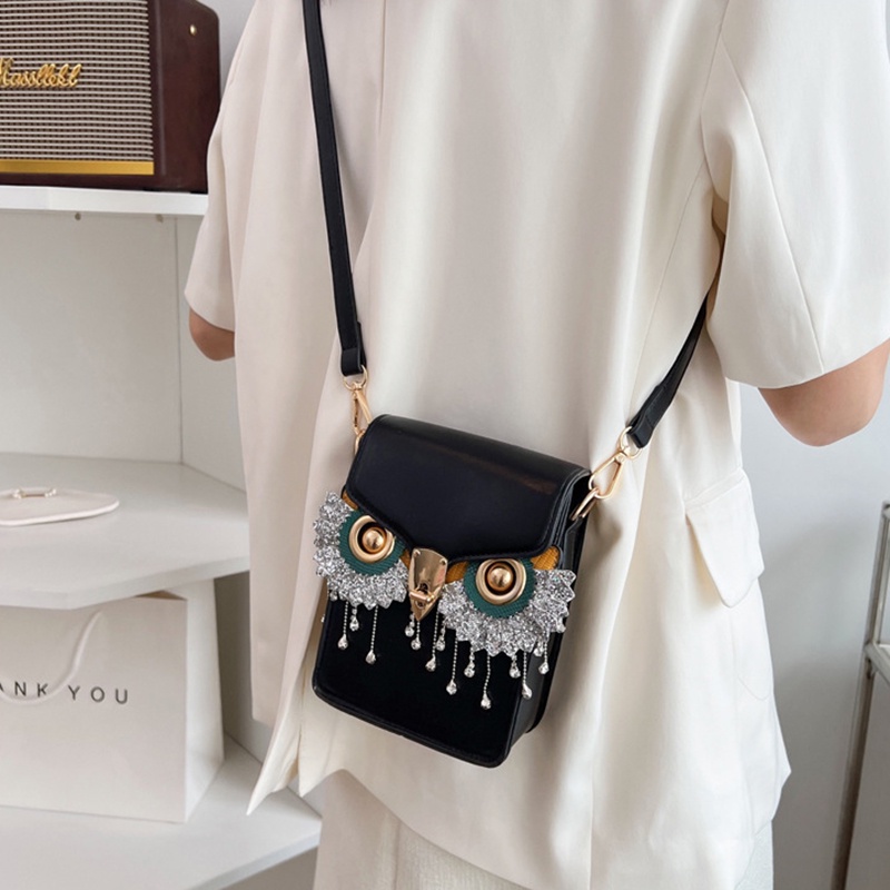 Túi Đeo Vai Hình Vuông Cỡ Nhỏ Phối Tua Rua Thời Trang Cao Cấp Cho Nữ