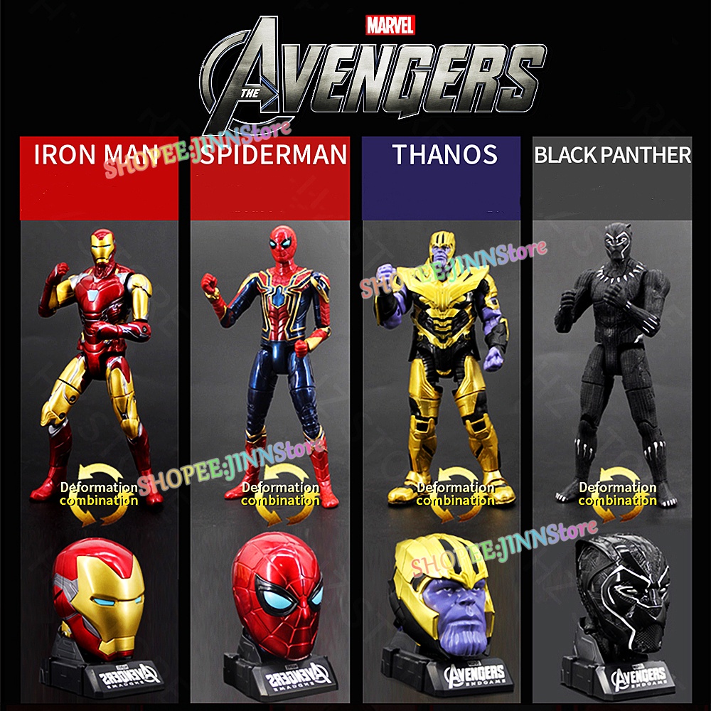 Mô Hình Nhân Vật Siêu Anh Hùng Ironman Captain America Spider Man Thanos Black Panther
