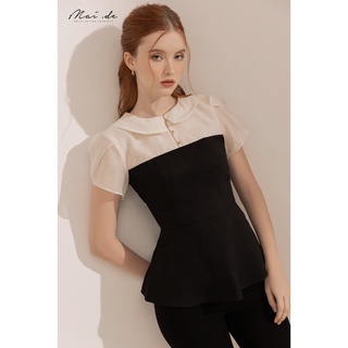MAIDE Áo sơ mi phối kiểu dáng peplum thanh lịch CINZIN TOP