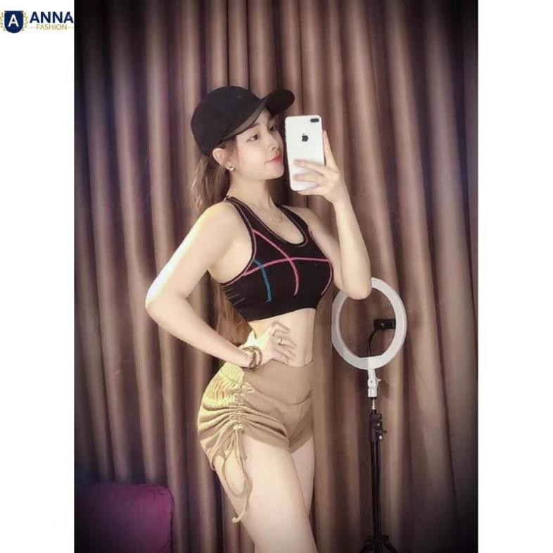 Quần đùi nữ dây rút bên hông tập gym yoga ( Hình Shop Tự Chụp) | BigBuy360 - bigbuy360.vn