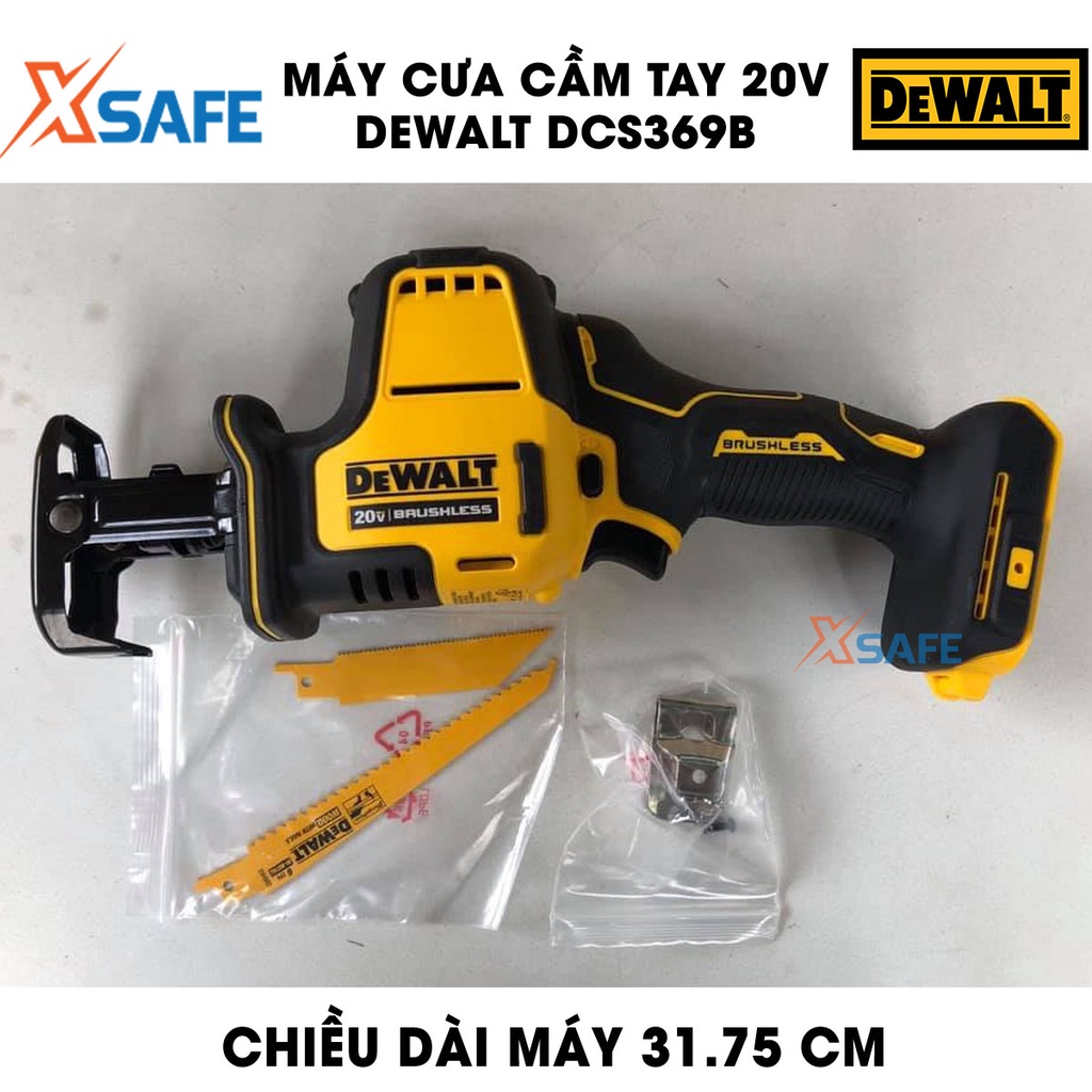 Máy cưa cầm tay 20V Max DEWALT DCS369B Máy cưa chính hãng DeWalt, dùng pin, động cơ không chổi than, có đèn LED làm việc