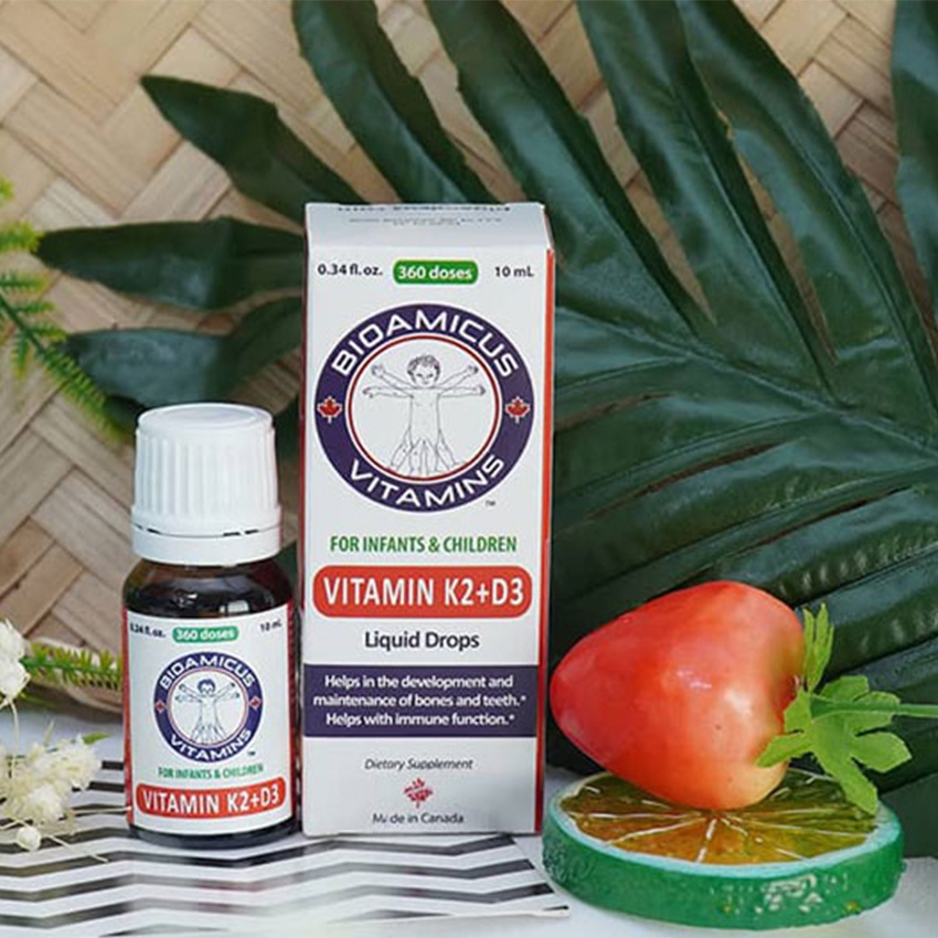 Bioamicus Vitamin K2 D3 Liquid Drops giúp bổ sung vitamin D3 & K2 cho