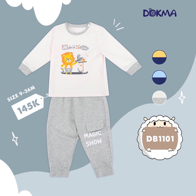 Bộ Cài Vai Dài Tay Bé Trai Dokma mẫu mới nhất🥰🥰🥰🥰🥰🥰🥰chất vải mềm mại -co dãn -thấm hút