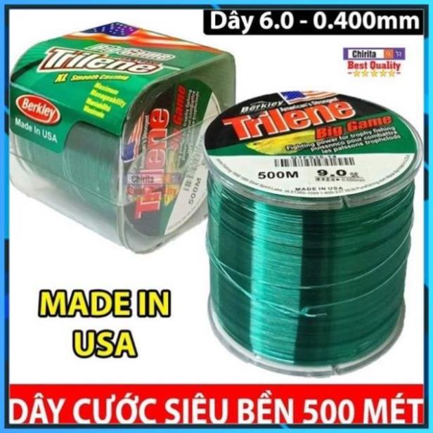 cước câu cá loại 1 dài 500m hàng mỹ TRILENE Big game tải cá 40kg y hình hàng nhập khẩu