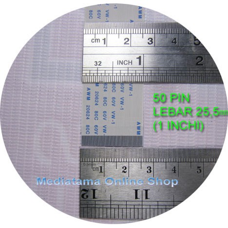 Dây Cáp Lùi Ngược Ffc Fpc 0.5mm 50 Pin Width 25.5mm (1 Inch)