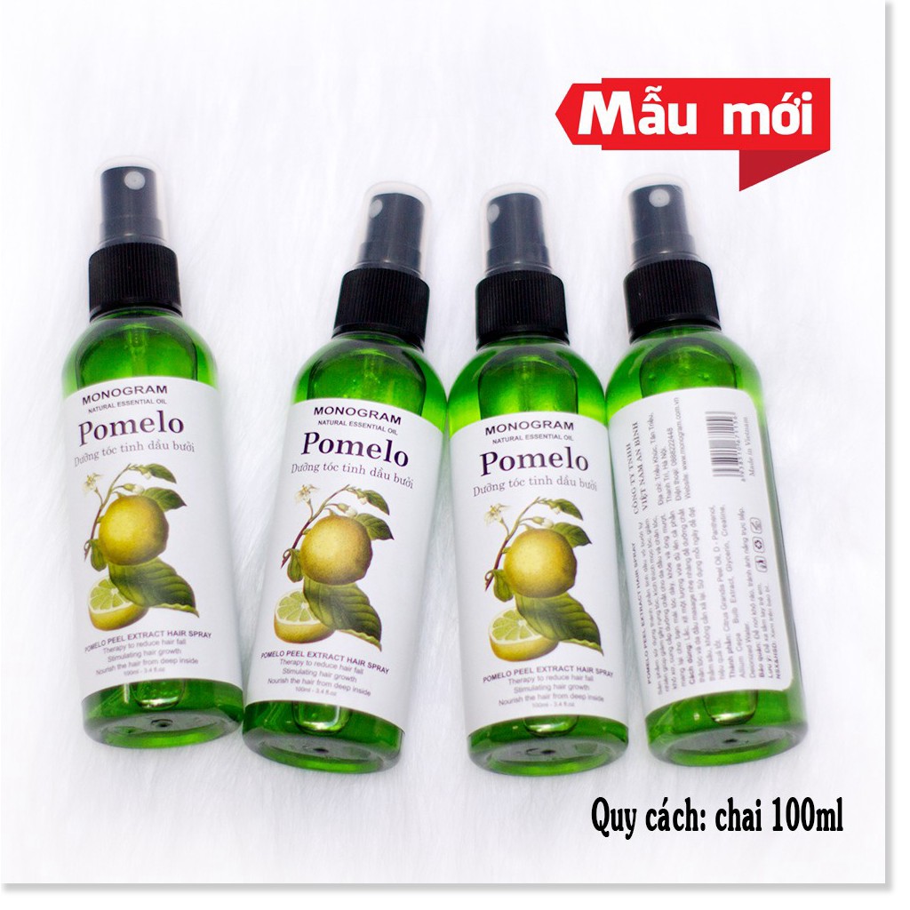 [CaoMALL] - Liệu trình 4 chai Xịt dưỡng tóc Tinh Dầu Bưởi trị rụng tóc Pomelo (100ml x 4)