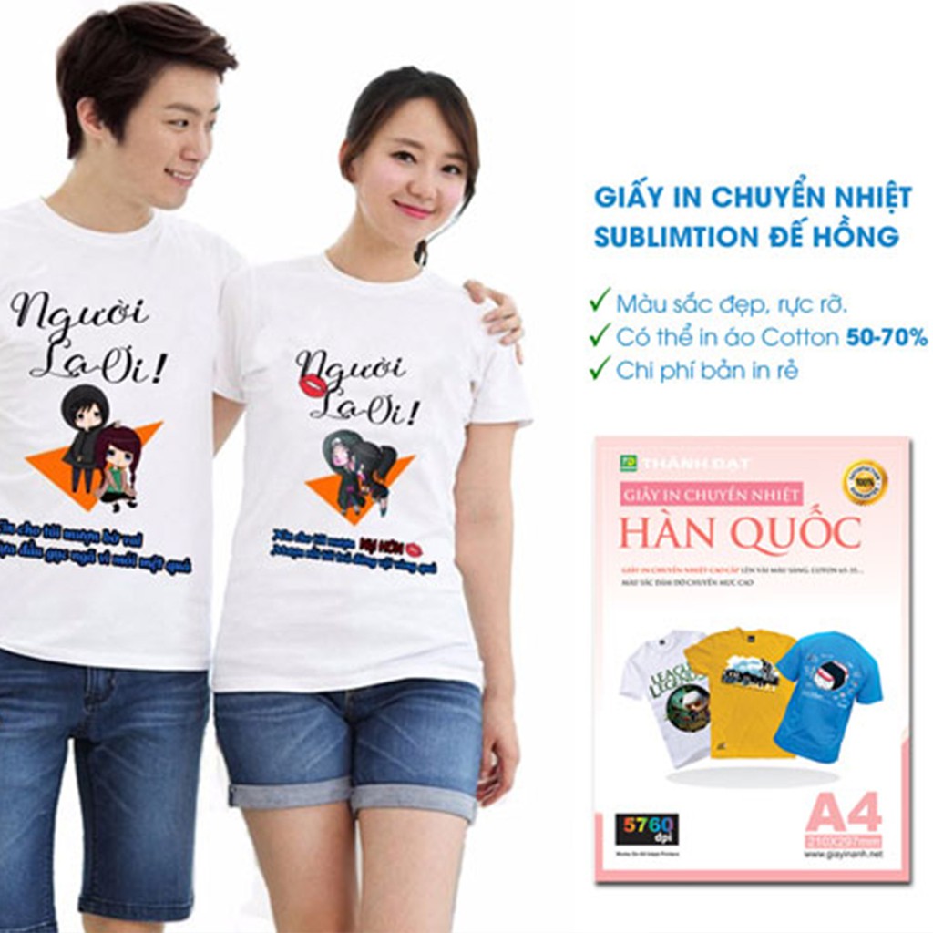 Giấy In Chuyển Nhiệt Hàn Quốc Đế Hồng Bản A4