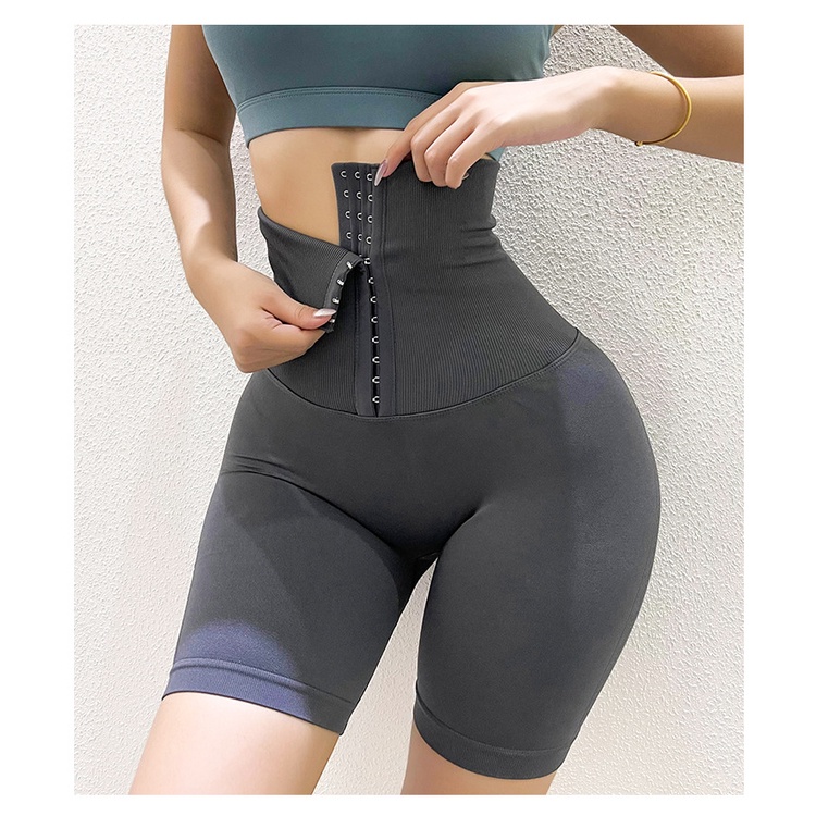 Quần Tập Gym Gen Bụng Latex Chất Thun Lạnh Đàng Hồi Cao Dáng Lửng Cạp cao 20cm, 3 Nấc Cài