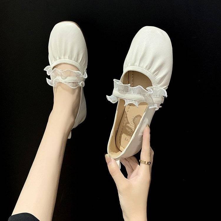 Giày Búp Bê Đế Bằng Mềm Mại Dễ Phối Đồ Thời Trang Mùa Thu Cho Mẹ Bầu Phong Cách Pháp 2021