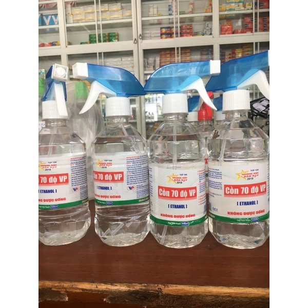 Cồn 70 độ Vĩnh Phúc có vòi xịt tiện lợi chai 500ml