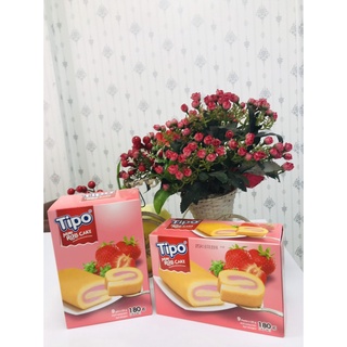 Tipo mini roll cake - bánh bông lan cuộn kem dâu 180g