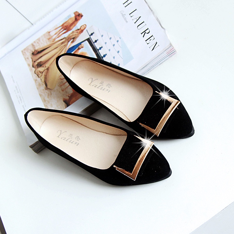 IELGY Giày búp bê  mũi nhọn thời trang Hàn Quốc cho nữ