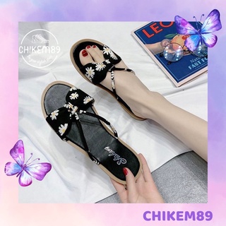 Dép sandal nữ quai da 🍀FREESHIP🍀 đế bệt quai chéo hàn quốc hot trend