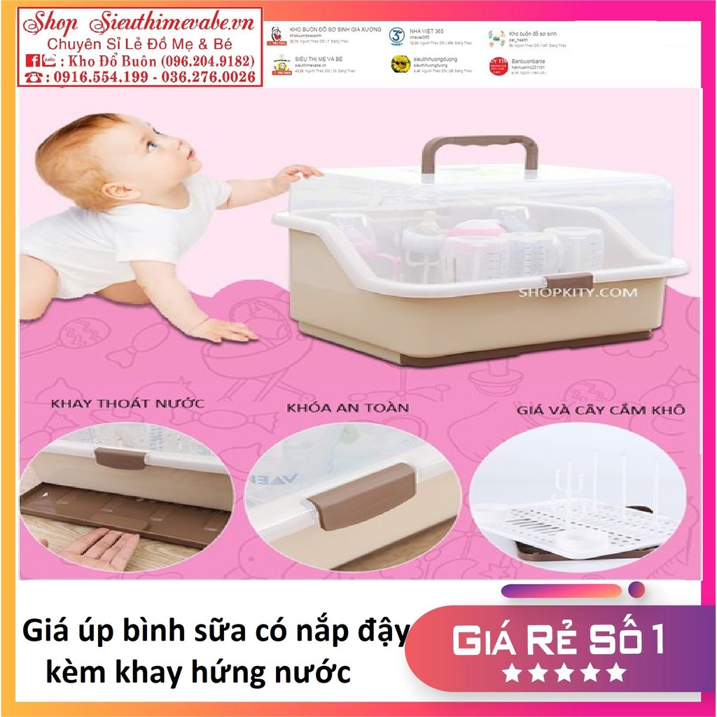 giá ÚP BÌNH SỮA có nắp đậy