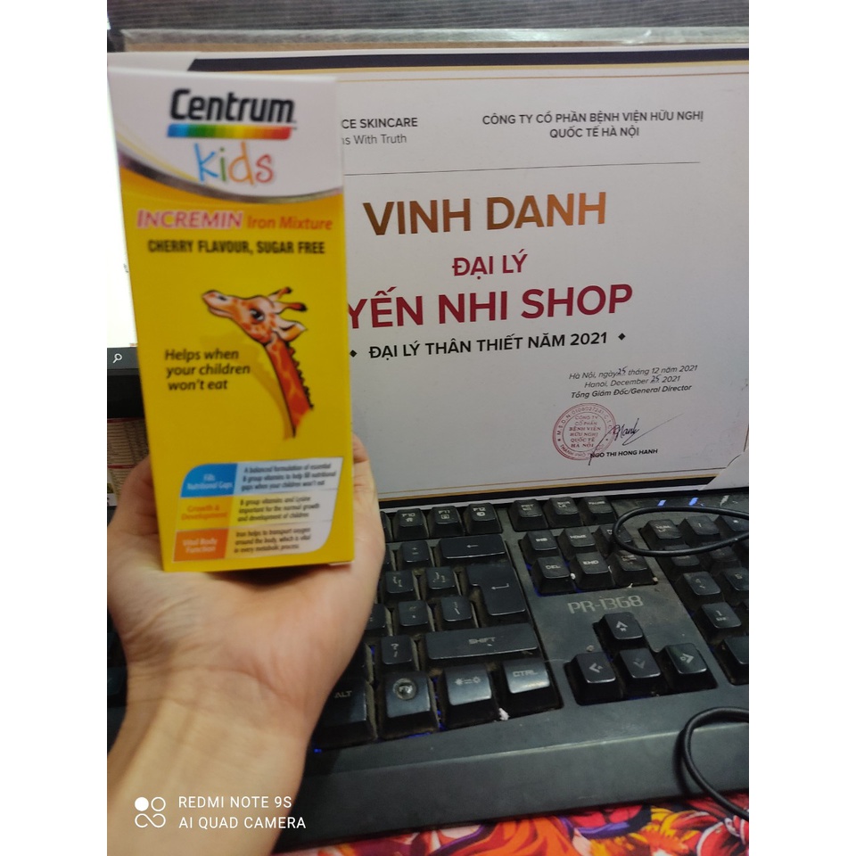 Siro Centrum Kids incremin iron mixture 200ml - mẫu mới
