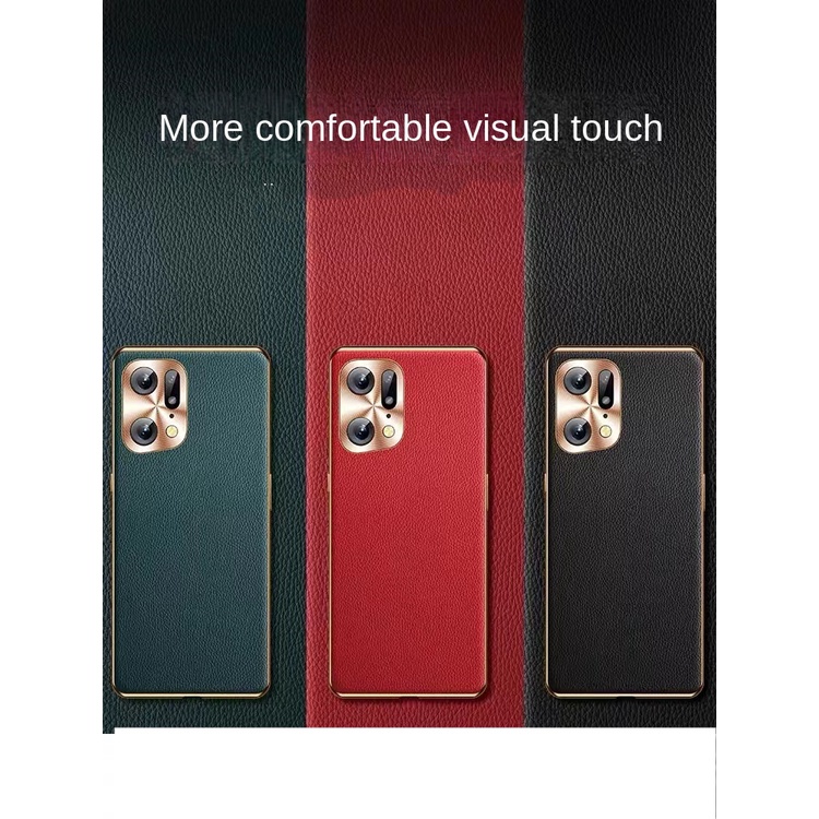 Ốp Điện Thoại Da Siêu Mỏng Mạ Điện Chống Sốc Cho OPPO Find X5 Pro