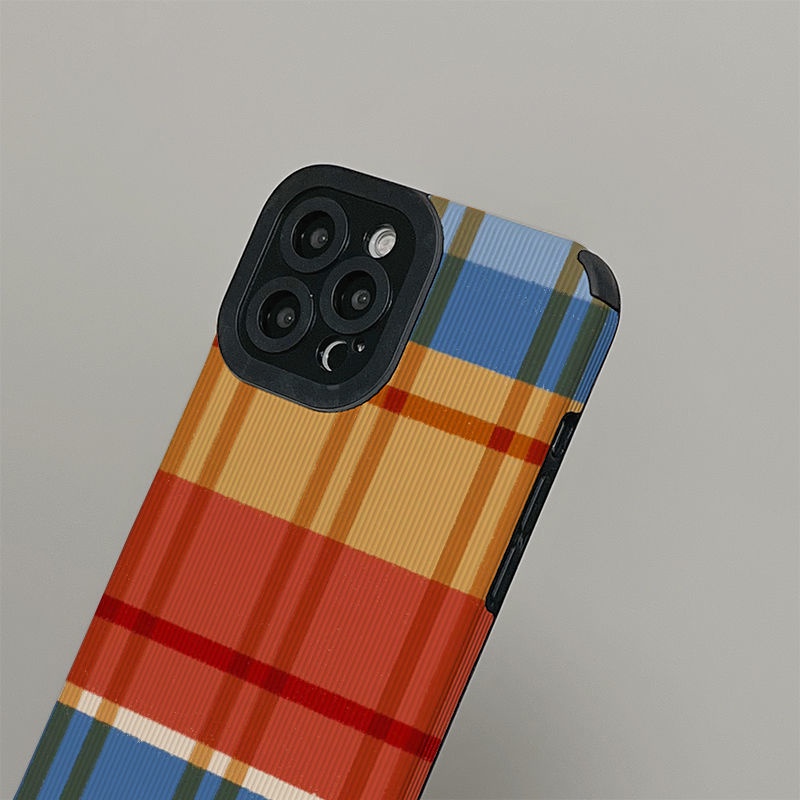 Ốp điện thoại silicon mềm họa tiết caro nhiều màu mã Csd4 thích hợp cho iPhone 12 13 11 pro max x xs max xr