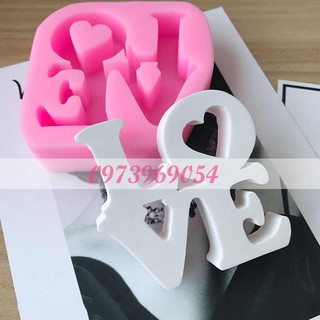Khuôn rau câu silicon 4D LOVE