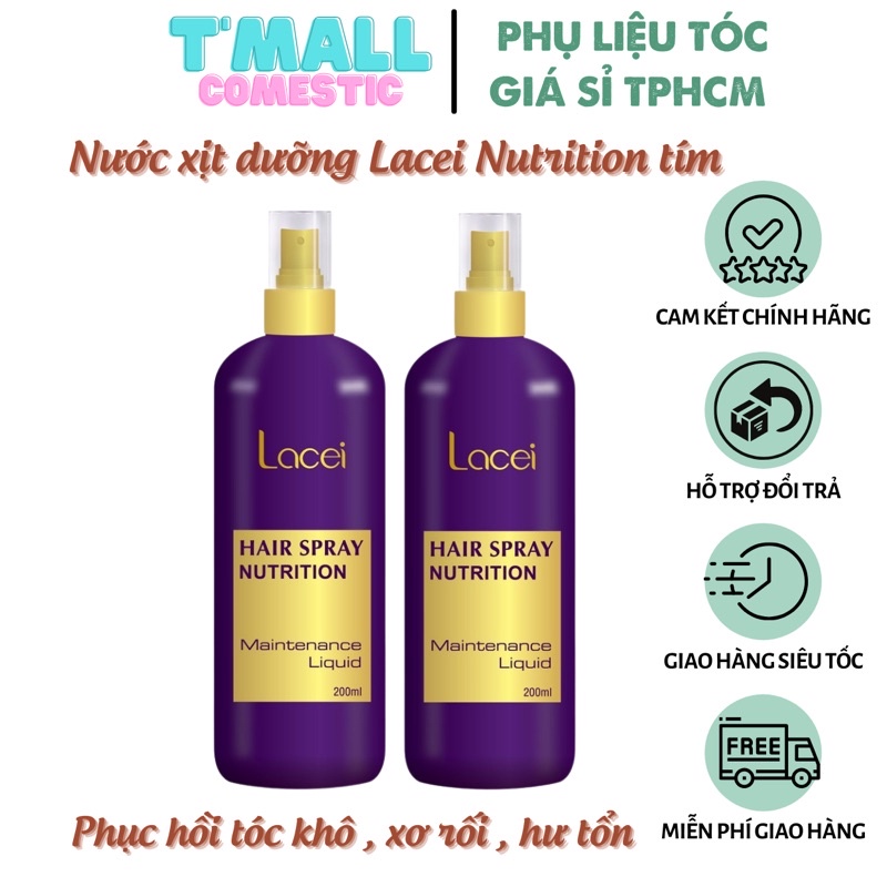 [Bán Chạy] NƯỚC XỊT DƯỠNG TÓC LACEI NUTRITION TÍM 200ML