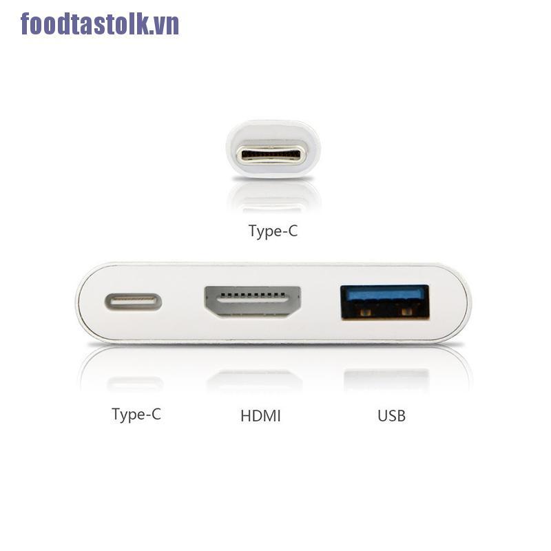 【stolk】Type C USB to USB-C 4K HDMI USB Adapter Cable 3 in 1 Hub for PC Laptop HOT SALE