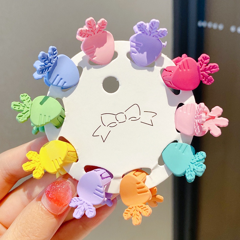 Set 10 Kẹp Tóc Hình Bông Hoa Nhiều Màu Dễ Thương Phong Cách Hàn Quốc Cho Bé Gái