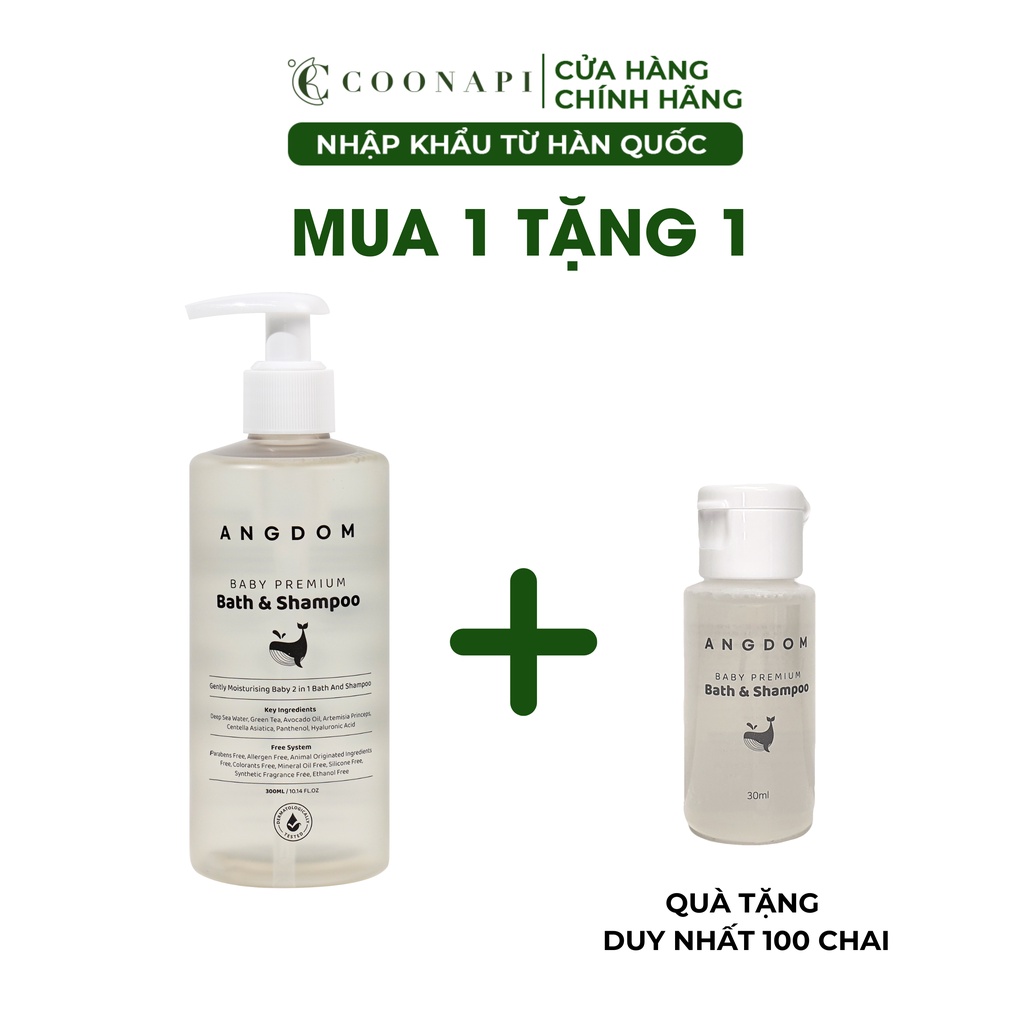 Sữa Tắm Gội Thiên Nhiên Cho Bé Dịu Nhẹ Và Dưỡng Ẩm ANGDOM Baby Premium Bath & Shampoo 300ml