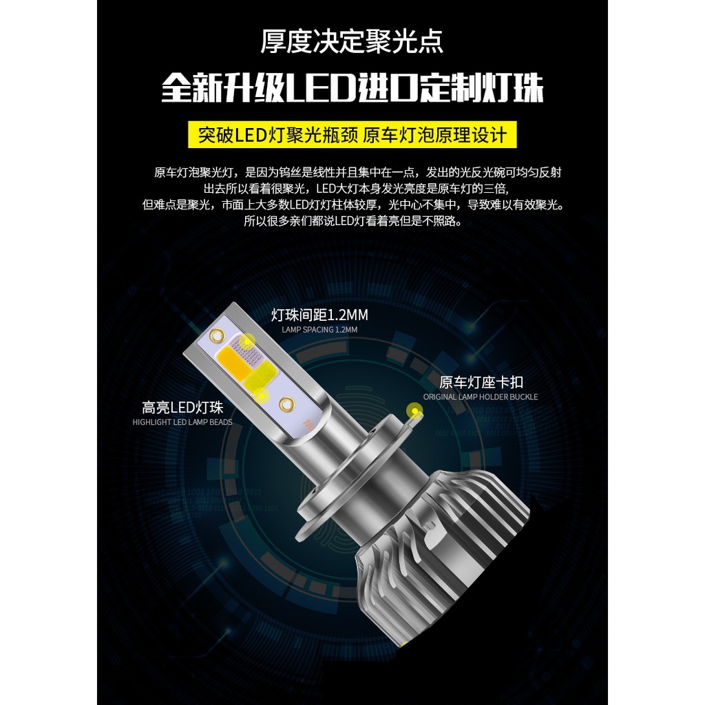 Đèn pha LED H4 H7 H11 H1 chất lượng cao cho xe hơi