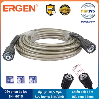 Mua Dây phun xịt cao áp Ergen  cuộn dây áp lực nối dài 15m  dùng cho các dòng máy rửa xe ren 22mm
