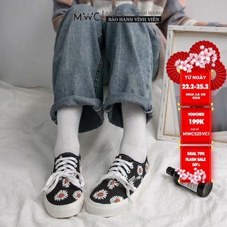 GIÀY THỂ THAO NỮ MWC - GIÀY THỂ THAO VẢI - GIÀY THỂ THAO HOA CÚC- GIÀY THỂ THAO ĐẾ BẰNG NĂNG ĐỘNG NUTT- 0410