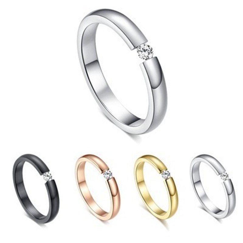 Aifei Jewellery Women Ring Mosaic Diamond 925 Sterling Silver 18K Gold Plating R542